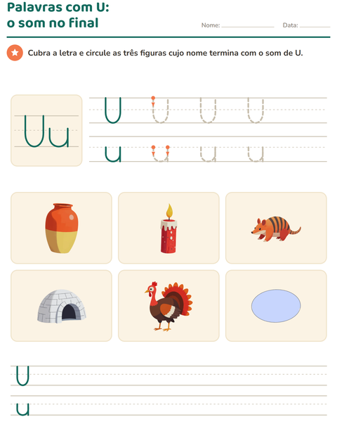 Pré-visualização da ficha de Letra da semana para Educação infantil (pré-escola, 5-7 anos)