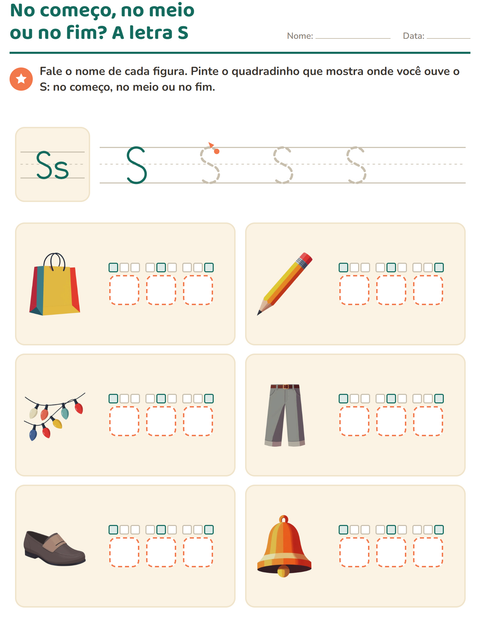 Pré-visualização da ficha de Letra da semana para Educação infantil (pré-escola, 5-7 anos)