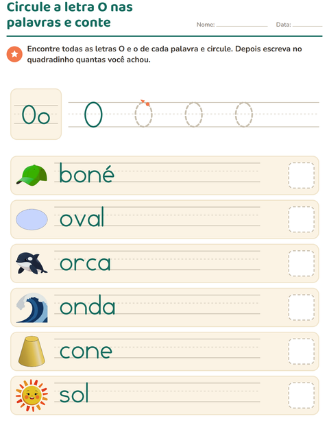 Pré-visualização da ficha de Letra da semana para Educação infantil (pré-escola, 5-7 anos)