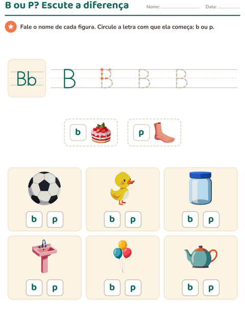 Pré-visualização da ficha de Letra da semana para Educação infantil (pré-escola, 5-7 anos)