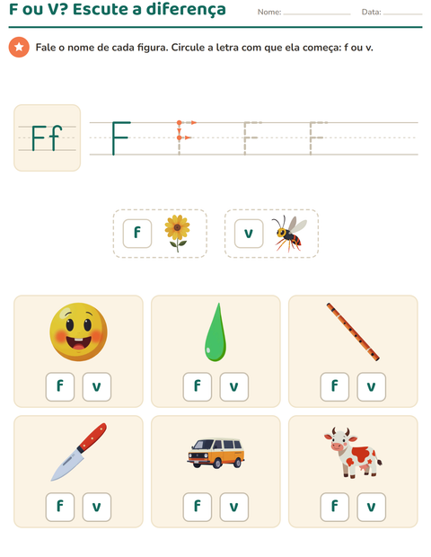 Pré-visualização da ficha de Letra da semana para Educação infantil (pré-escola, 5-7 anos)
