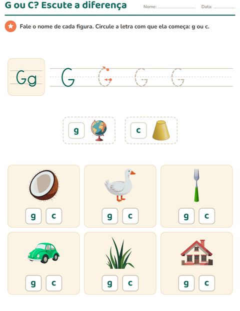 Pré-visualização da ficha de Letra da semana para Educação infantil (pré-escola, 5-7 anos)
