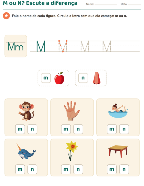 Pré-visualização da ficha de Letra da semana para Educação infantil (pré-escola, 5-7 anos)