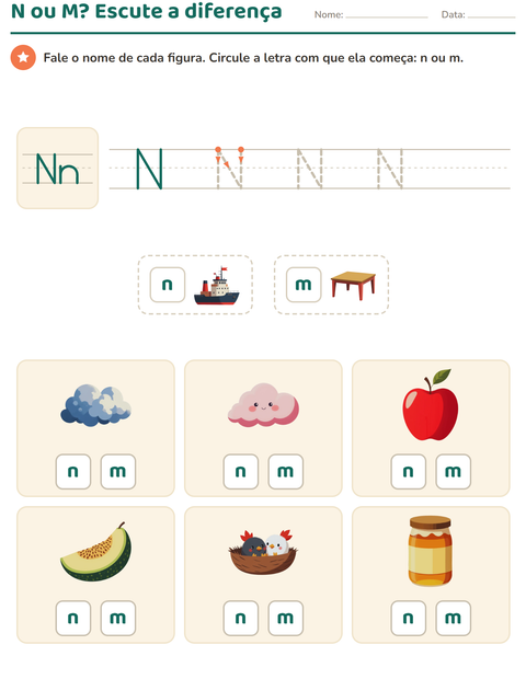 Pré-visualização da ficha de Letra da semana para Educação infantil (pré-escola, 5-7 anos)