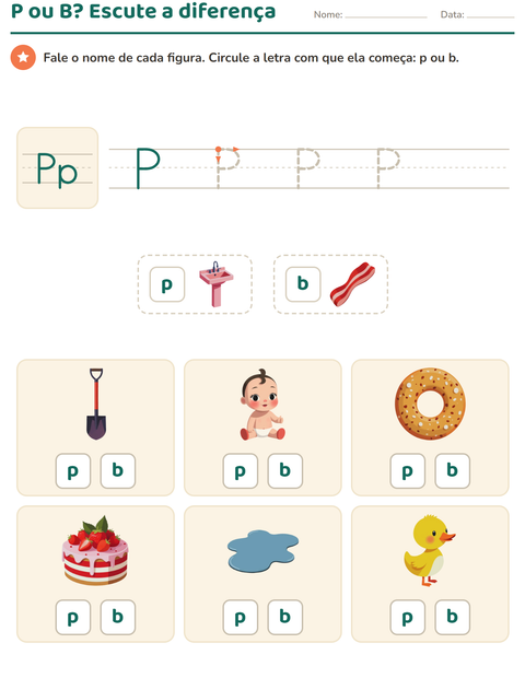 Pré-visualização da ficha de Letra da semana para Educação infantil (pré-escola, 5-7 anos)