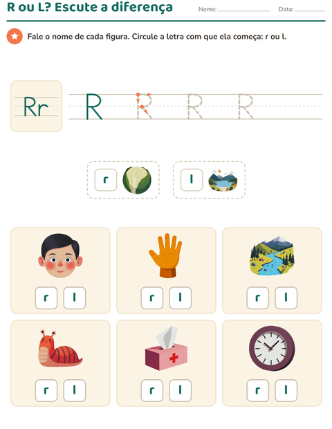 Pré-visualização da ficha de Letra da semana para Educação infantil (pré-escola, 5-7 anos)