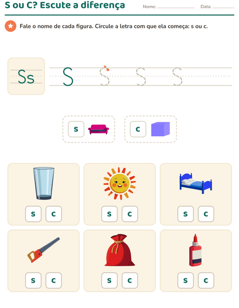 Pré-visualização da ficha de Letra da semana para Educação infantil (pré-escola, 5-7 anos)