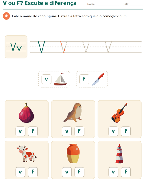 Pré-visualização da ficha de Letra da semana para Educação infantil (pré-escola, 5-7 anos)