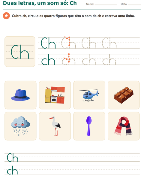 Pré-visualização da ficha de Letra da semana para 1º ano do ensino fundamental