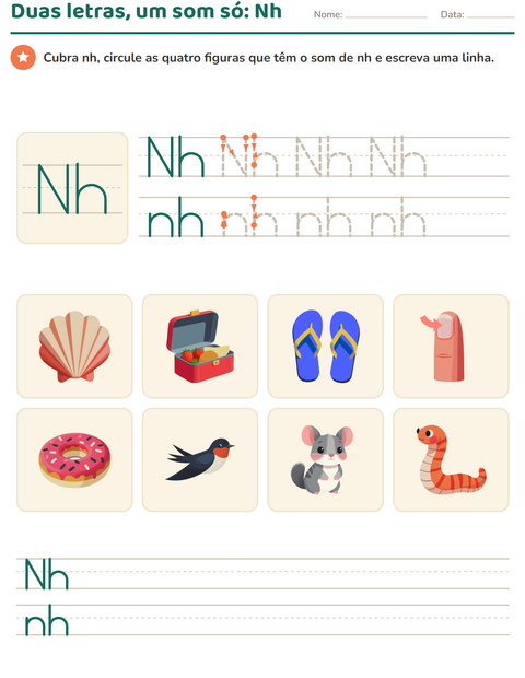 Pré-visualização da ficha de Letra da semana para 1º ano do ensino fundamental