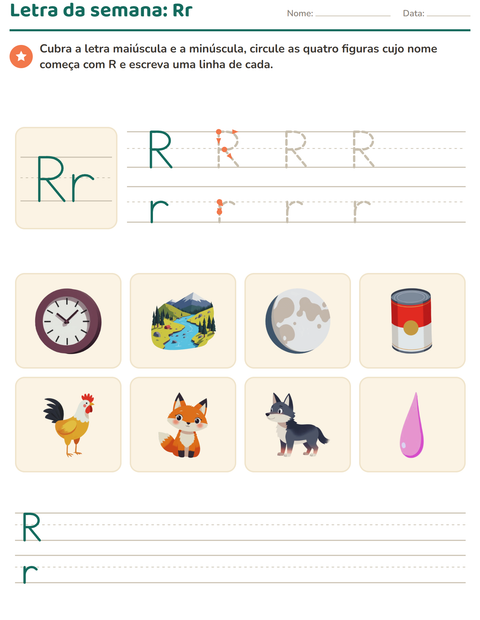 Pré-visualização da ficha de Letra da semana para Educação infantil (pré-escola, 5-7 anos)