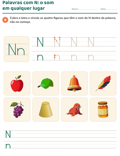 Pré-visualização da ficha de Letra da semana para Educação infantil (pré-escola, 5-7 anos)