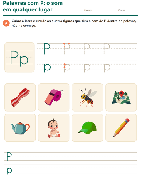 Pré-visualização da ficha de Letra da semana para Educação infantil (pré-escola, 5-7 anos)