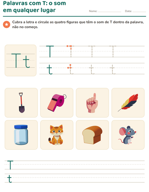Pré-visualização da ficha de Letra da semana para Educação infantil (pré-escola, 5-7 anos)
