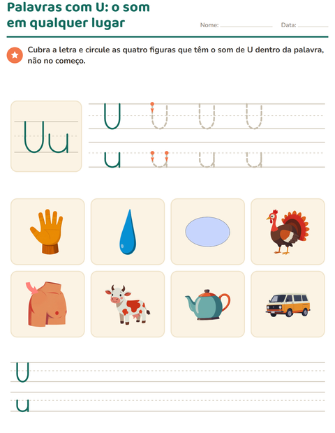 Pré-visualização da ficha de Letra da semana para Educação infantil (pré-escola, 5-7 anos)