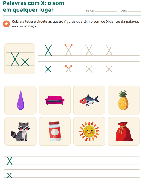 Pré-visualização da ficha de Letra da semana para Educação infantil (pré-escola, 5-7 anos)