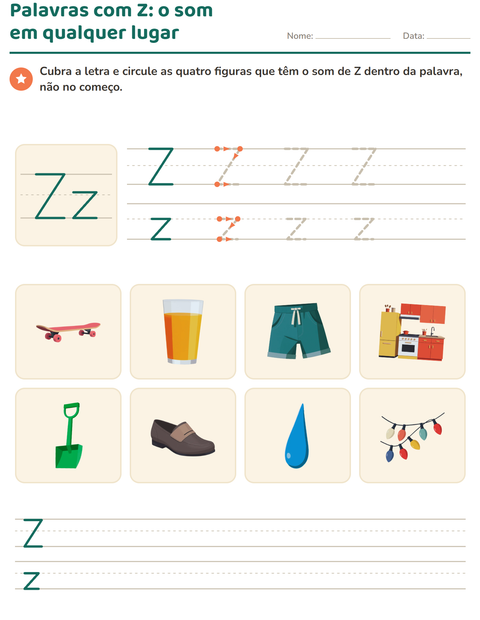 Pré-visualização da ficha de Letra da semana para Educação infantil (pré-escola, 5-7 anos)