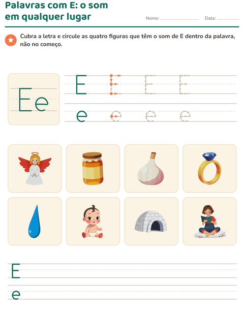 Pré-visualização da ficha de Letra da semana para Educação infantil (pré-escola, 5-7 anos)