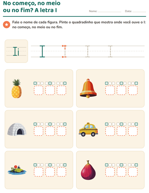 Pré-visualização da ficha de Letra da semana para Educação infantil (pré-escola, 5-7 anos)