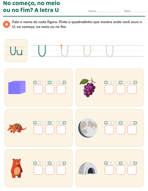 Pré-visualização da ficha de Letra da semana para Educação infantil (pré-escola, 5-7 anos)