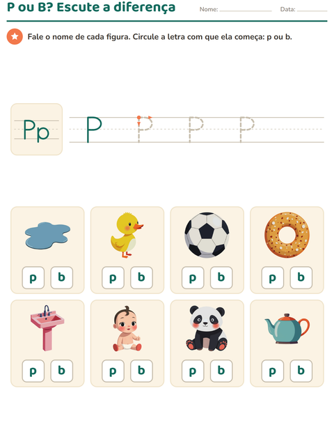 Pré-visualização da ficha de Letra da semana para Educação infantil (pré-escola, 5-7 anos)