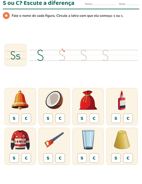 Pré-visualização da ficha de Letra da semana para Educação infantil (pré-escola, 5-7 anos)