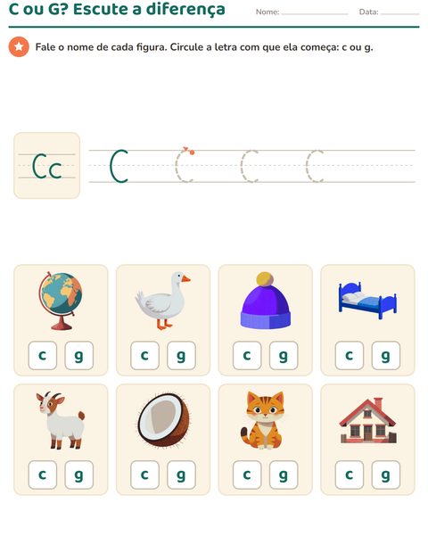 Pré-visualização da ficha de Letra da semana para Educação infantil (pré-escola, 5-7 anos)