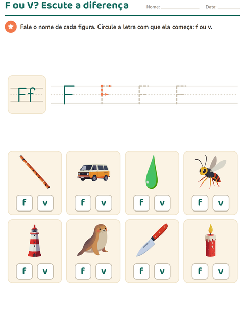 Pré-visualização da ficha de Letra da semana para Educação infantil (pré-escola, 5-7 anos)