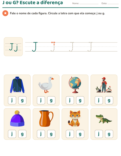 Pré-visualização da ficha de Letra da semana para Educação infantil (pré-escola, 5-7 anos)