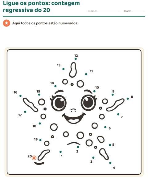 Pré-visualização da ficha de Ligue os pontos para 1º ano do ensino fundamental