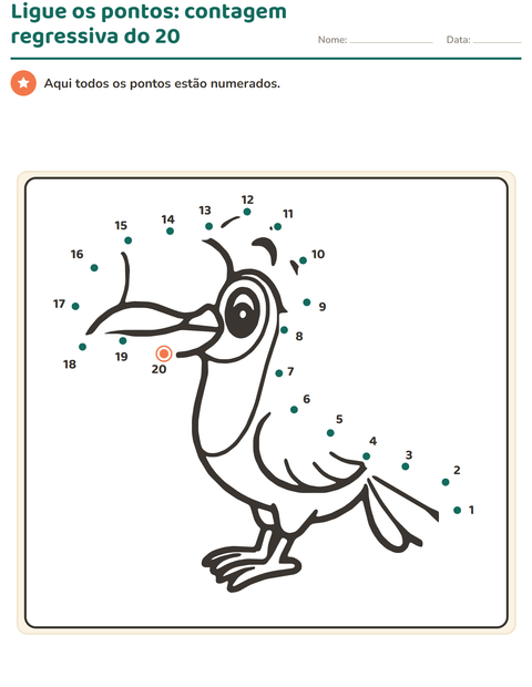 Pré-visualização da ficha de Ligue os pontos para 1º ano do ensino fundamental