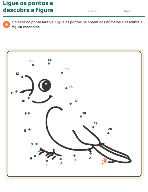 Pré-visualização da ficha de Ligue os pontos para Educação infantil (pré-escola, 5-7 anos)
