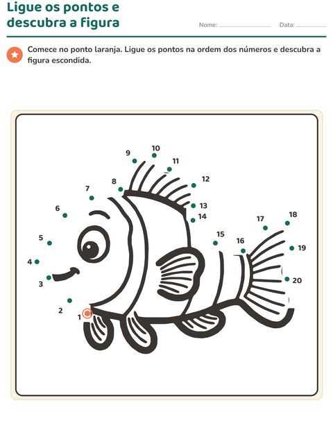Pré-visualização da ficha de Ligue os pontos para Educação infantil (pré-escola, 5-7 anos)
