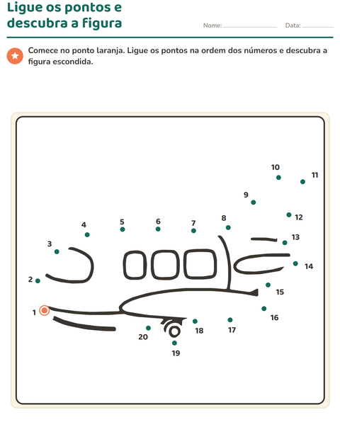 Pré-visualização da ficha de Ligue os pontos para Educação infantil (pré-escola, 5-7 anos)