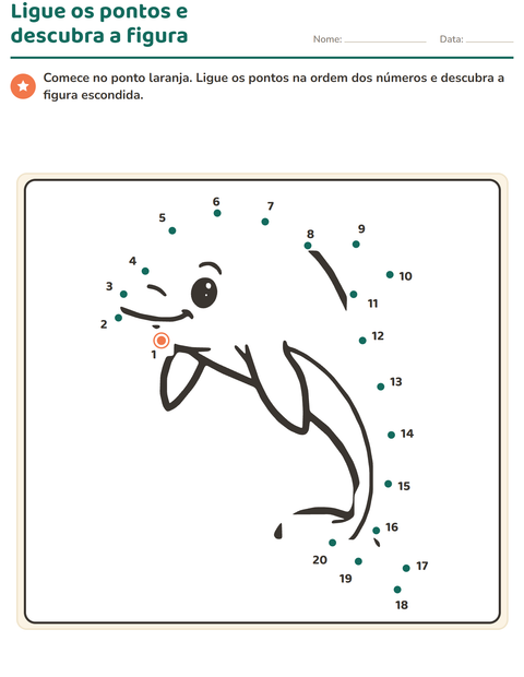 Pré-visualização da ficha de Ligue os pontos para Educação infantil (pré-escola, 5-7 anos)