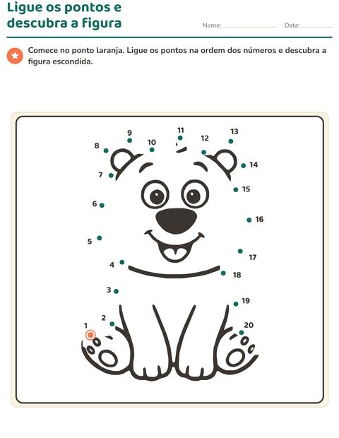 Pré-visualização da ficha de Ligue os pontos para Educação infantil (pré-escola, 5-7 anos)