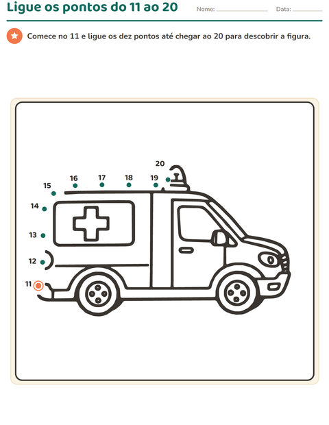 Pré-visualização da ficha de Ligue os pontos para Educação infantil (pré-escola, 5-7 anos)