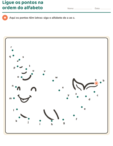 Pré-visualização da ficha de Ligue os pontos para Educação infantil (pré-escola, 5-7 anos)