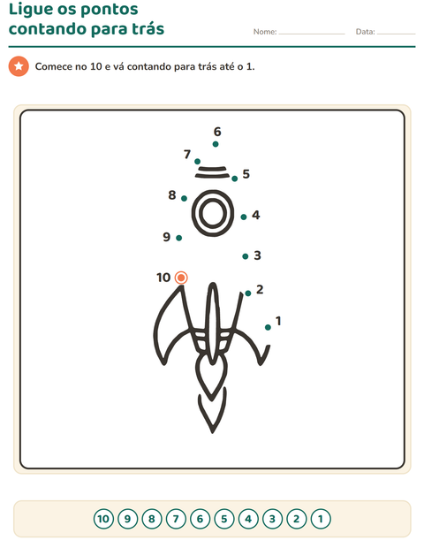 Pré-visualização da ficha de Ligue os pontos para Educação infantil (pré-escola, 5-7 anos)