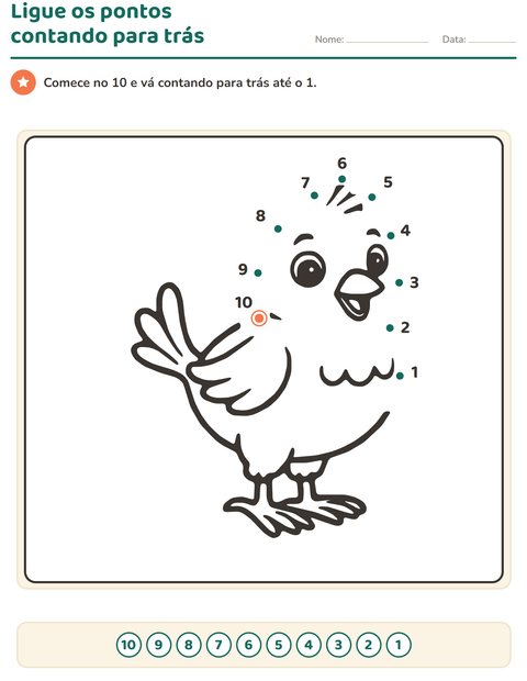 Pré-visualização da ficha de Ligue os pontos para Educação infantil (pré-escola, 5-7 anos)