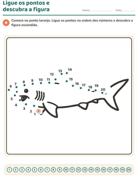 Pré-visualização da ficha de Ligue os pontos para Educação infantil (pré-escola, 5-7 anos)