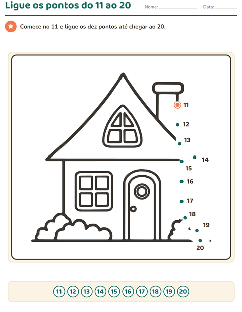Pré-visualização da ficha de Ligue os pontos para Educação infantil (pré-escola, 5-7 anos)