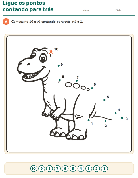 Pré-visualização da ficha de Ligue os pontos para Educação infantil (pré-escola, 5-7 anos)
