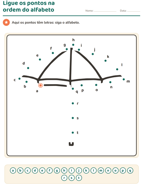 Pré-visualização da ficha de Ligue os pontos para Educação infantil (pré-escola, 5-7 anos)