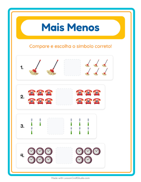 Pré-visualização da ficha de Mais Ou Menos com Pela casa para Educação infantil (creche, 3-5 anos)