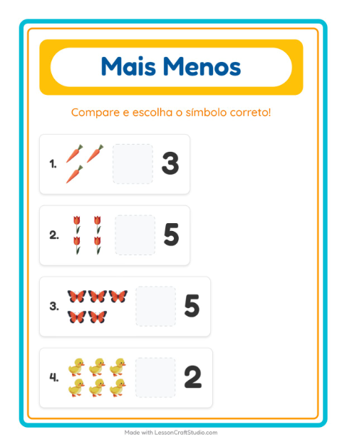 Pré-visualização da ficha de Mais Ou Menos com Páscoa para Educação infantil (creche, 3-5 anos)