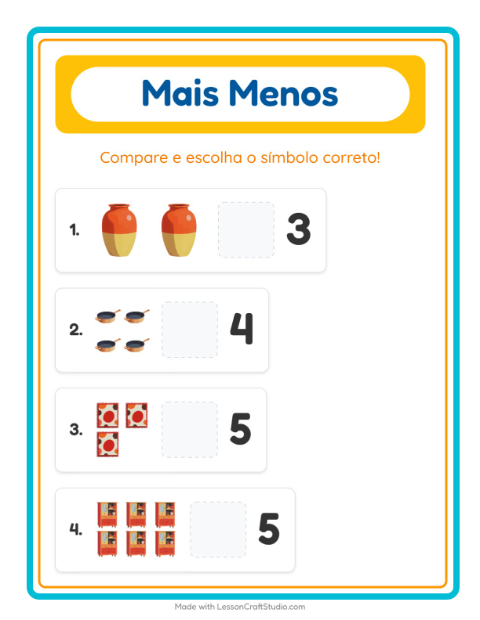 Pré-visualização da ficha de Mais Ou Menos com Pela casa para Educação infantil (creche, 3-5 anos)