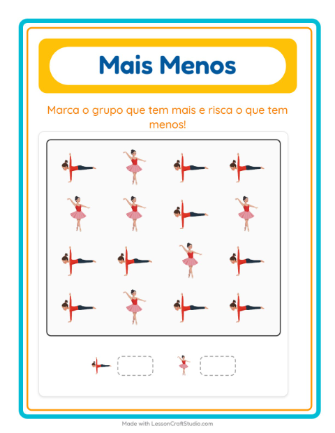 Pré-visualização da ficha de Mais Ou Menos com Atividades para Educação infantil (creche, 3-5 anos)