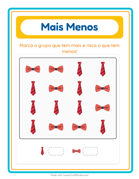 Pré-visualização da ficha de Mais Ou Menos com Roupas para Educação infantil (creche, 3-5 anos)