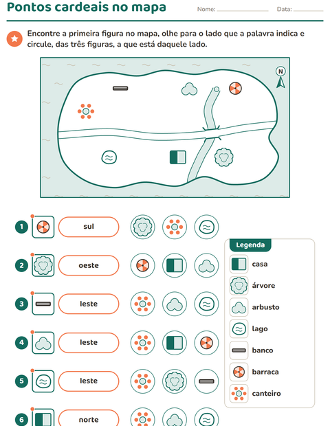 Pré-visualização da ficha de Mapas e orientação para 2º ano do ensino fundamental